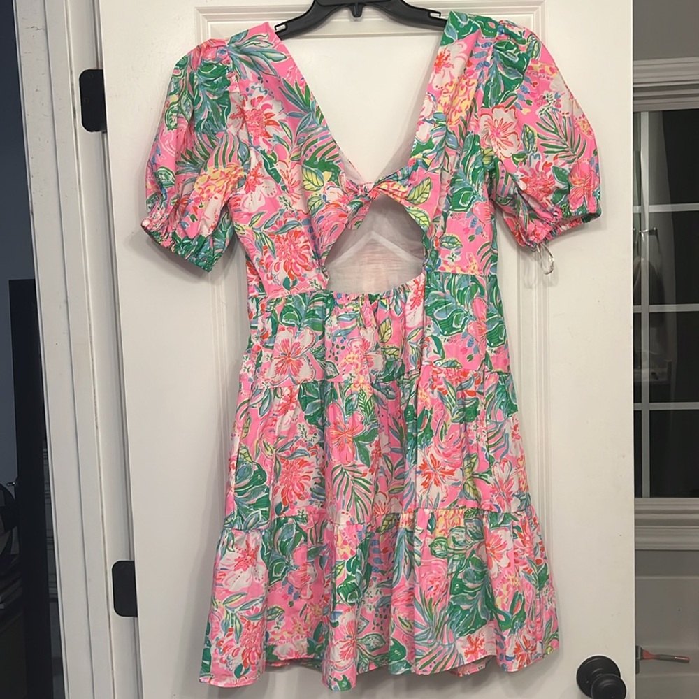 Lilly Pulitzer Nalani Short Sleeve Cotton Dress - Journey to the Jungle - Size 8 - Picture 4 of 9